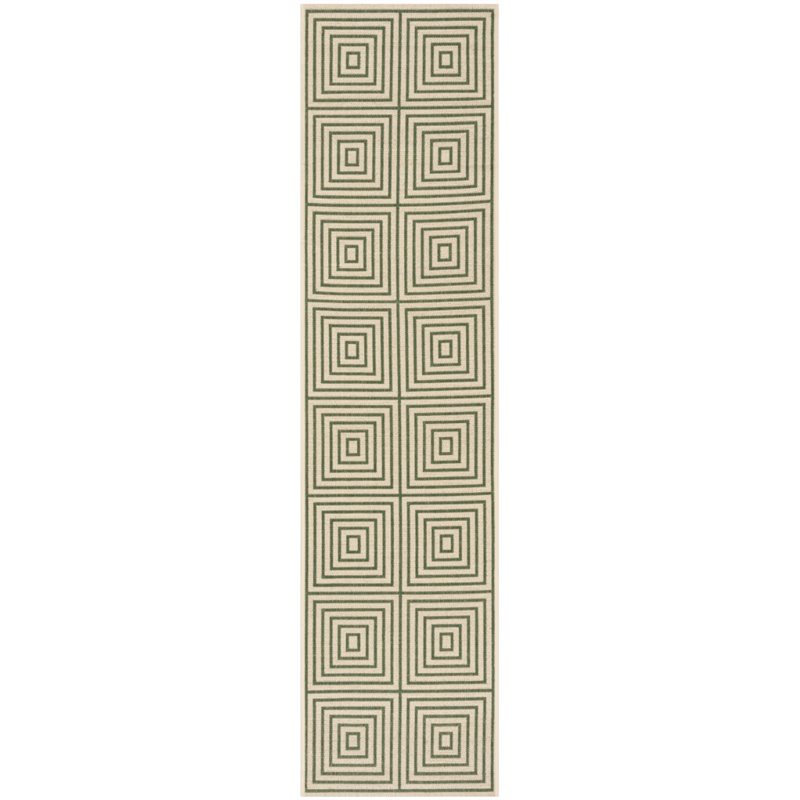 Safavieh Linden 100 2' x 8' Runner Rug in Cream and Green