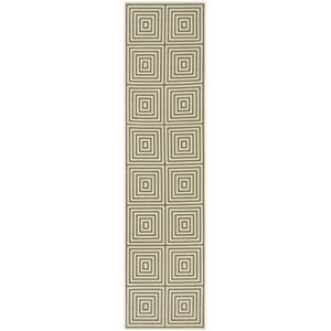 Safavieh Linden 100 2' x 8' Runner Rug in Cream and Green