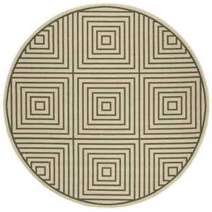 Safavieh Linden 100 6'7&quot Round Rug in Cream and Green