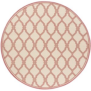 Safavieh Linden 100 6'7&quot Round Rug in Red and Creme