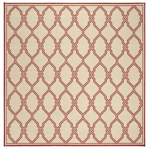 Safavieh Linden 100 6'7&quot Square Rug in Red and Creme