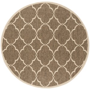Safavieh Linden 100 6'7&quot Round Rug in Beige and Cream