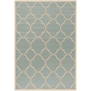Safavieh Linden 100 5'1&quot x 7'6&quot Rug in Aqua and Cream