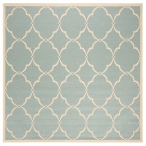 Safavieh Linden 100 6'7&quot Square Rug in Aqua and Cream