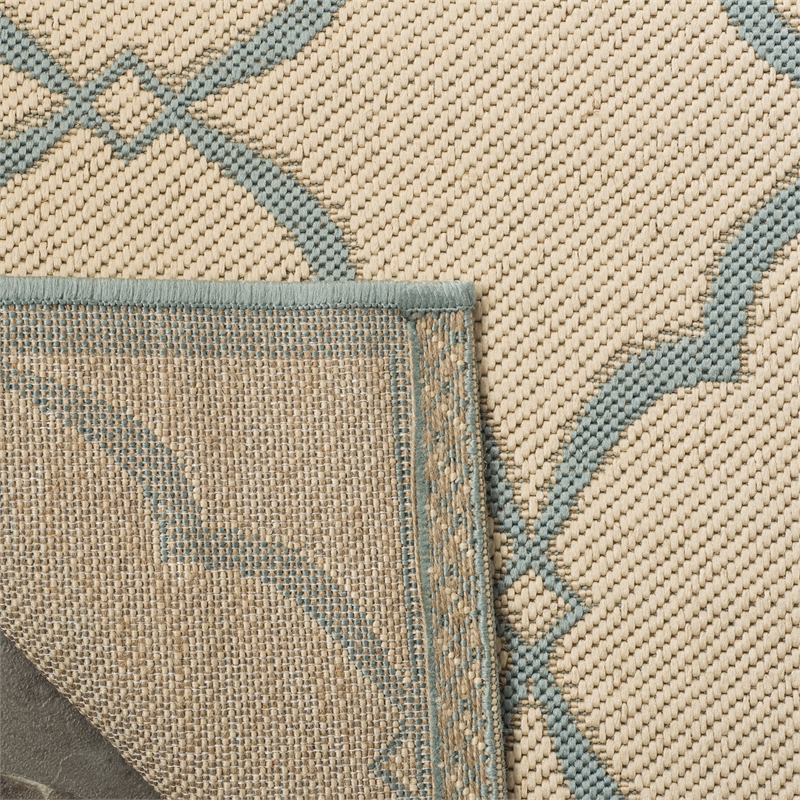Safavieh Linden 100 2' x 8' Runner Rug in Cream and Aqua