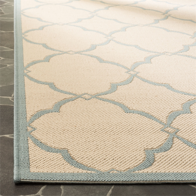 Safavieh Linden 100 2' x 8' Runner Rug in Cream and Aqua