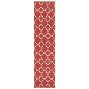 Safavieh Linden 100 2' x 8' Runner Rug in Red and Creme
