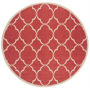 Safavieh Linden 100 6'7&quot Round Rug in Red and Creme