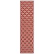 Safavieh Linden 100 2' x 8' Runner Rug in Red and Creme