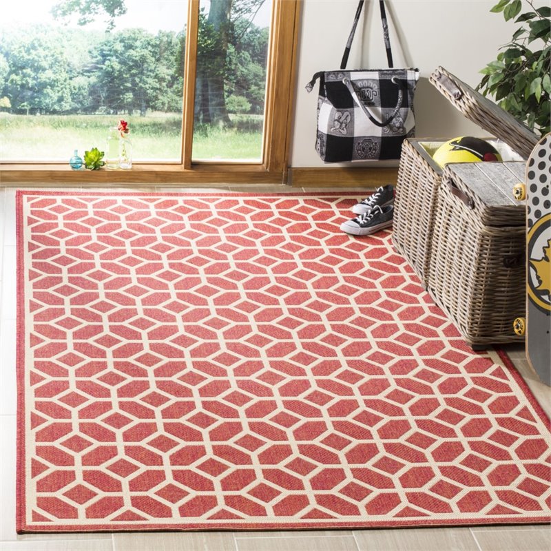 Safavieh Linden 100 8' x 10' Rug in Red and Creme