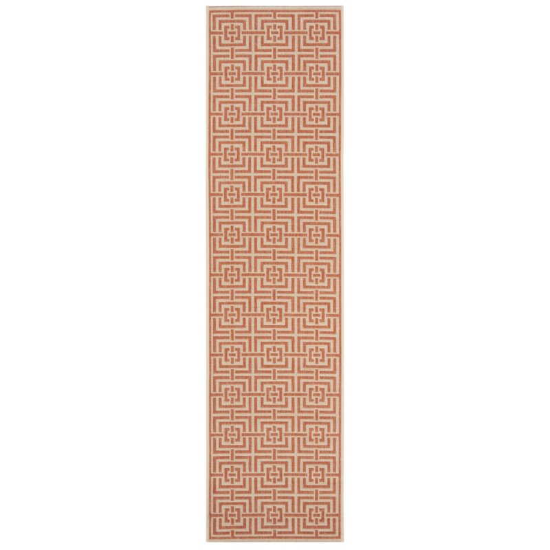 Safavieh Linden 100 2' x 8' Runner Rug in Cream and Rust