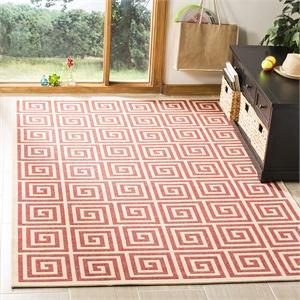 Safavieh Linden 100 6'7&quot Square Rug in Red and Creme