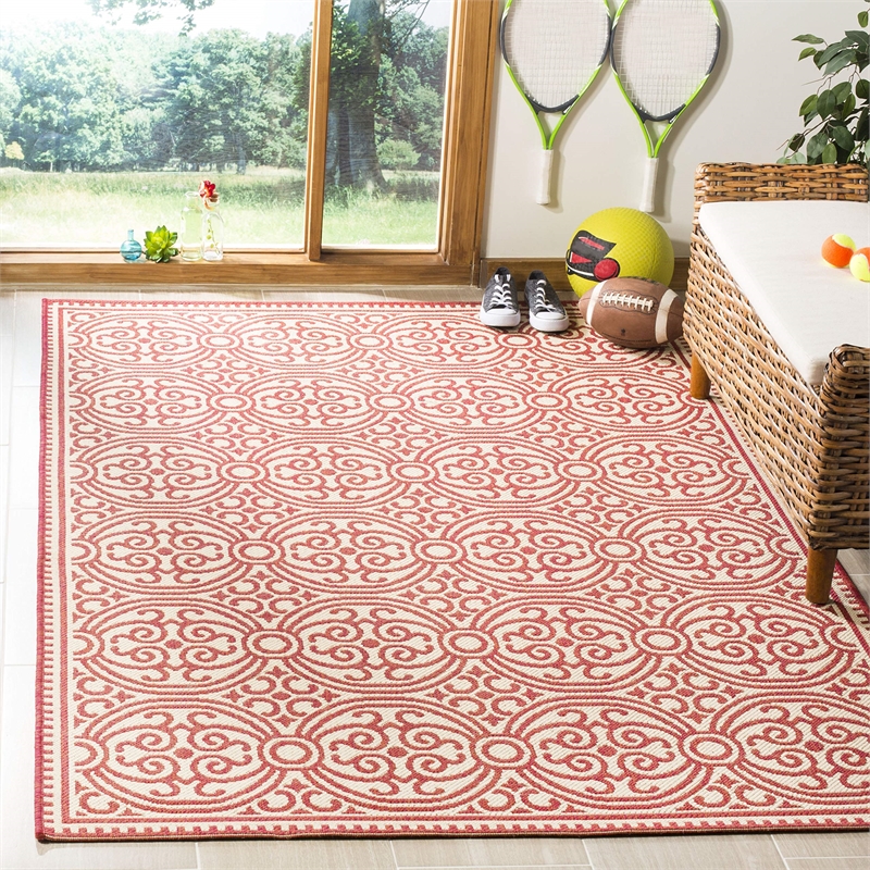 Safavieh Linden 100 8' x 10' Rug in Red and Creme