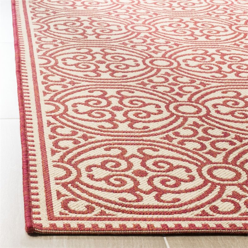 Safavieh Linden 100 9' x 12' Rug in Red and Creme