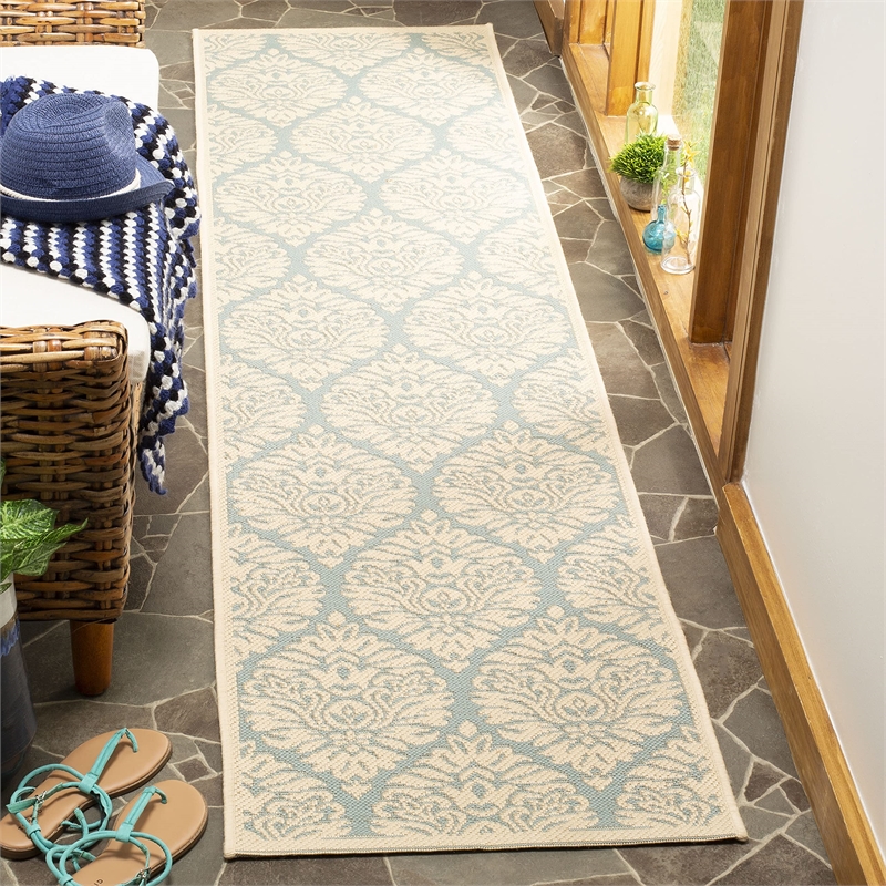 Safavieh Linden 100 2' x 8' Runner Rug in Red and Creme