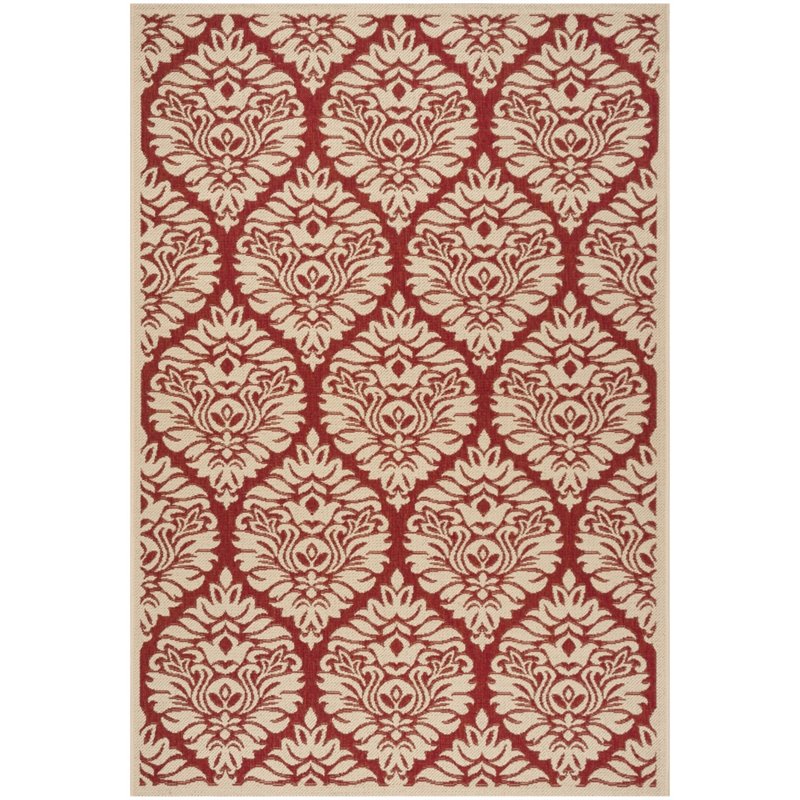 Safavieh Linden 100 4' x 6' Rug in Red and Creme