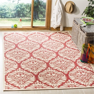Safavieh Linden 100 6'7&quot Square Rug in Red and Creme