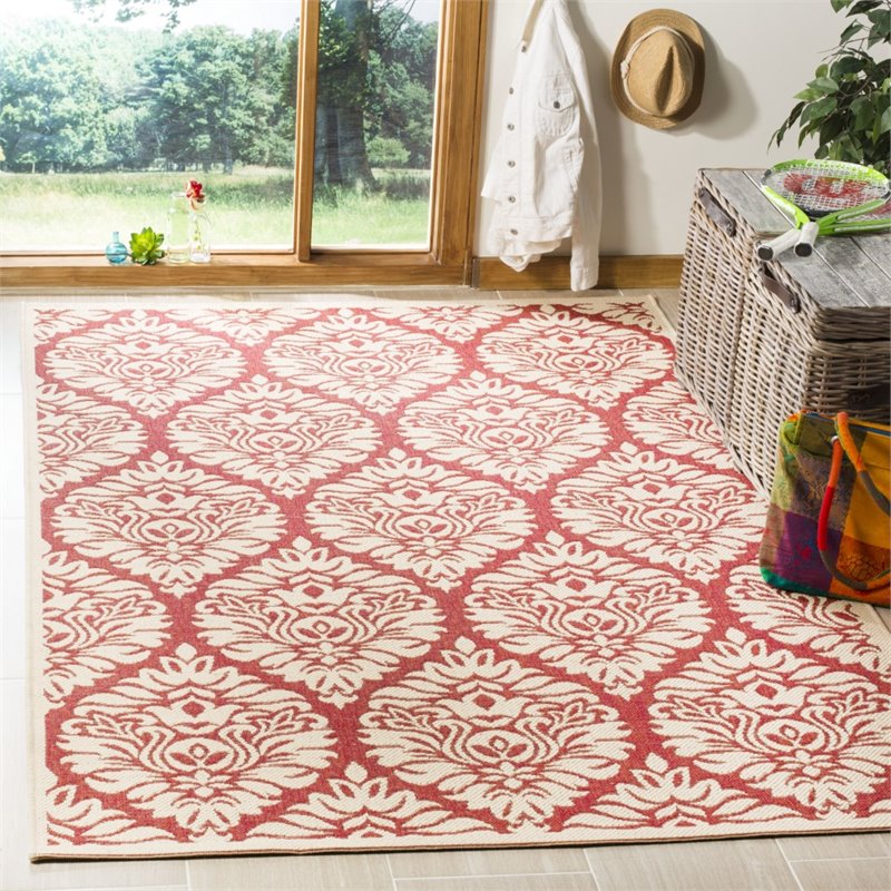 Safavieh Linden 100 8' x 10' Rug in Red and Creme
