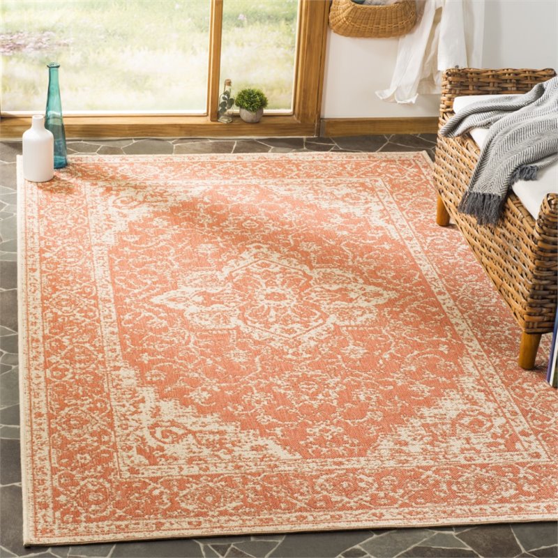 Safavieh Linden 100 8' x 10' Rug in Rust and Creme