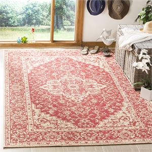 Safavieh Linden 100 6'7&quot Square Rug in Red and Creme