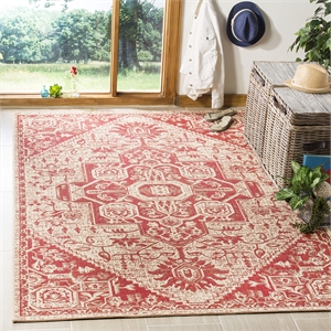 Safavieh Linden 100 6'7&quot Square Rug in Red and Creme