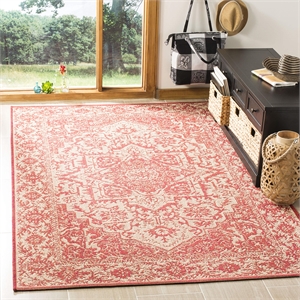 Safavieh Linden 100 6'7&quot Square Rug in Red and Creme