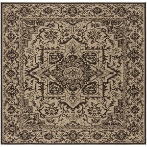 Safavieh Linden 100 6'7&quot Square Rug in Creme and Brown