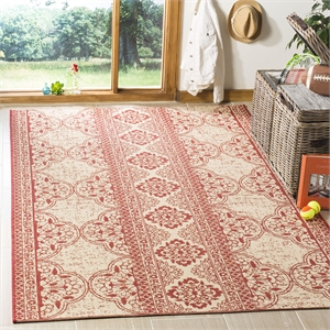 Safavieh Linden 100 6'7&quot Square Rug in Red and Creme