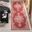 Safavieh Linden 100 2' x 8' Runner Rug in Red and Creme