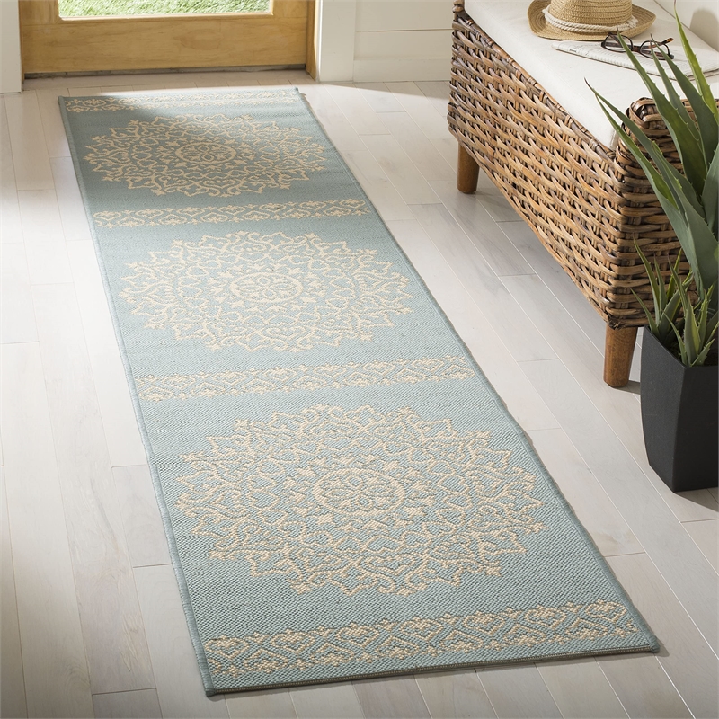 Safavieh Linden 100 2' x 8' Runner Rug in Red and Creme