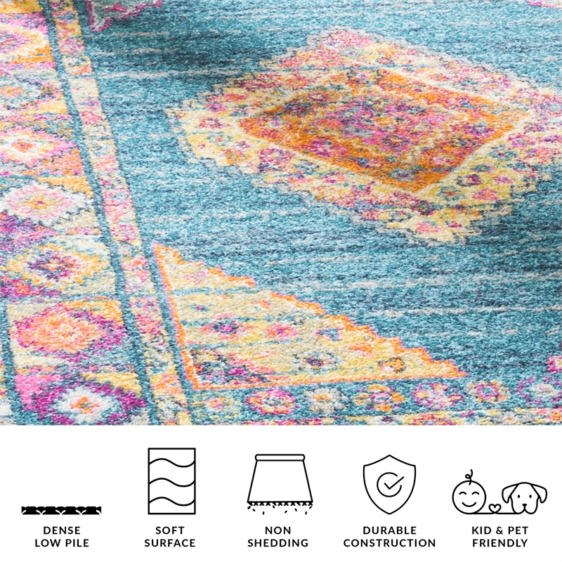Safavieh Madison 6' x 9' Rug in Light Blue and Orange