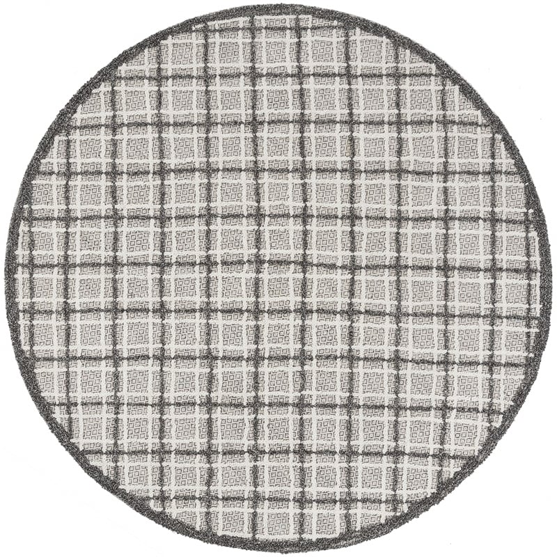 Safavieh Trace 200 6' Round Hand Tufted Wool Rug in Gray