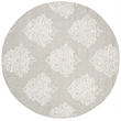 Safavieh Abstract 6' Round Hand Tufted Wool Rug in Aqua and Ivory