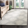 Safavieh Abstract 6' Square Hand Tufted Wool Rug in Aqua and Ivory