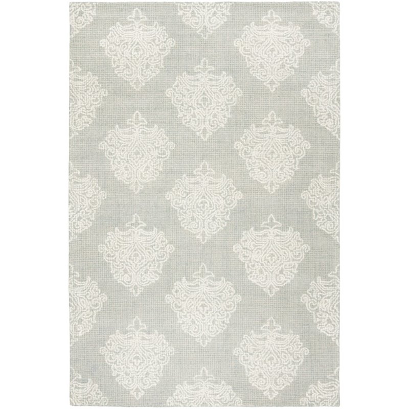 Safavieh Abstract 5' x 8' Hand Tufted Wool Rug in Aqua and Ivory