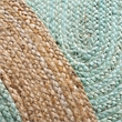 Safavieh Natural Fiber 7' Round Hand Woven Jute Rug in Aqua