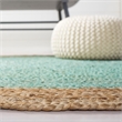 Safavieh Natural Fiber 7' Round Hand Woven Jute Rug in Aqua