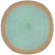 Safavieh Natural Fiber 9' Round Hand Woven Jute Rug in Aqua