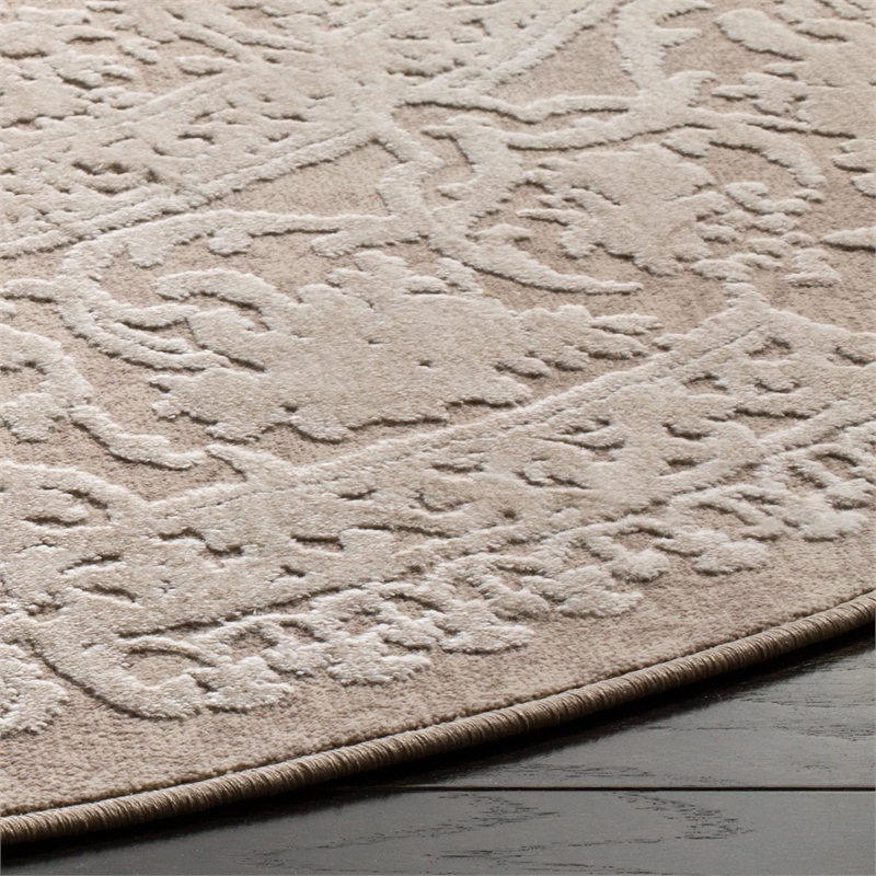 Safavieh Reflection 5' Round Rug in Beige and Cream