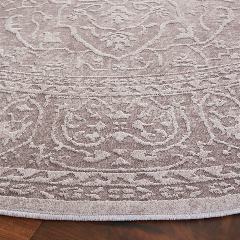 Safavieh Reflection 5' Round Rug in Beige and Cream