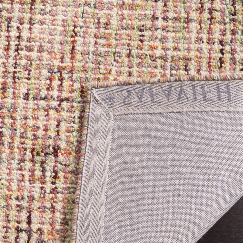 Safavieh Abstract 5' x 8' Hand Tufted Wool Rug in Beige and Rust