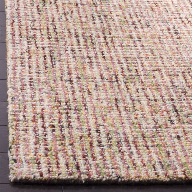 Safavieh Abstract 9' x 12' Hand Tufted Wool Rug in Beige and Rust