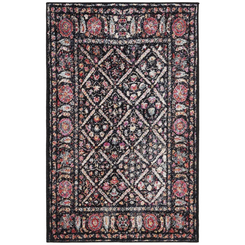 Safavieh Adirondack 3' x 5' Rug in Black and Fuchsia