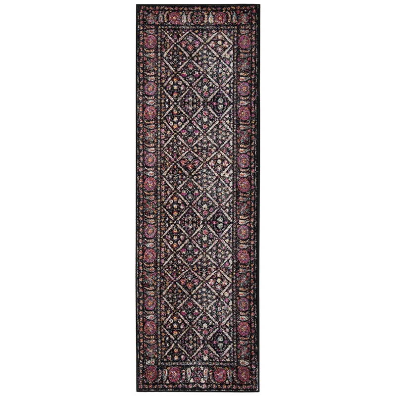 Safavieh Adirondack 6' x 9' Rug in Black and Fuchsia