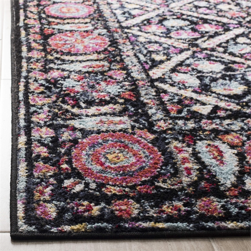 Safavieh Adirondack 6' x 9' Rug in Black and Fuchsia