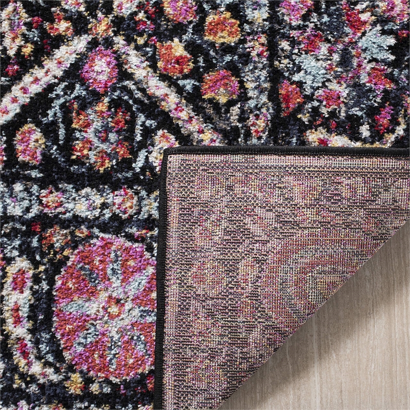 Safavieh Adirondack 6' x 9' Rug in Black and Fuchsia