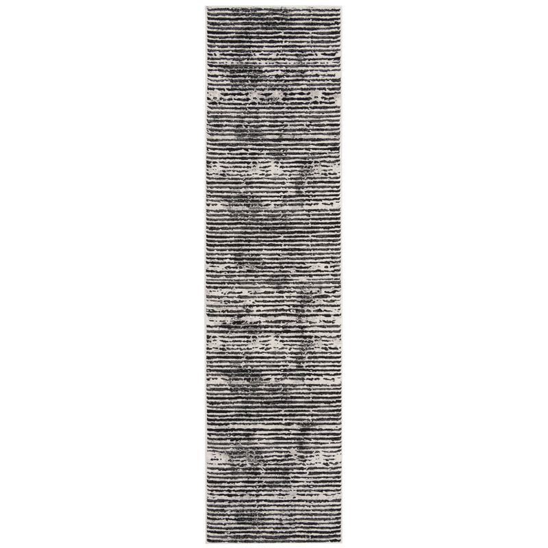 Safavieh Lurex 2' x 8' Runner Rug in Black and Gray