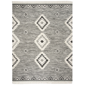 Safavieh Kenya 10' x 14' Hand Knotted Wool Rug in Black and Ivory