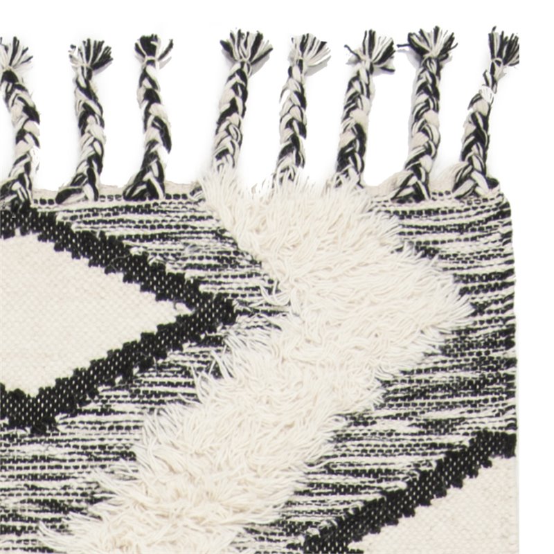 Safavieh Kenya 3' x 5' Hand Knotted Wool Rug in Black and Ivory