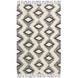 Safavieh Kenya 3' x 5' Hand Knotted Wool Rug in Black and Ivory
